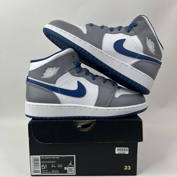 Nike Shoes Air Jordan 1 Mid GS “Cement Grey/True Blue" 2024